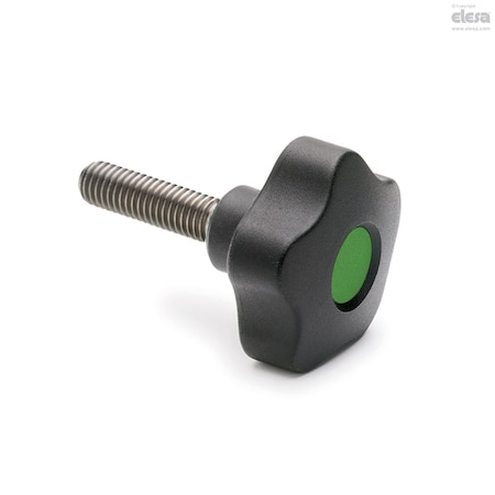 Elesa Stainless steel boss, threaded hole, with cap, VCT.40-SST-M6-C17 VCT-SST